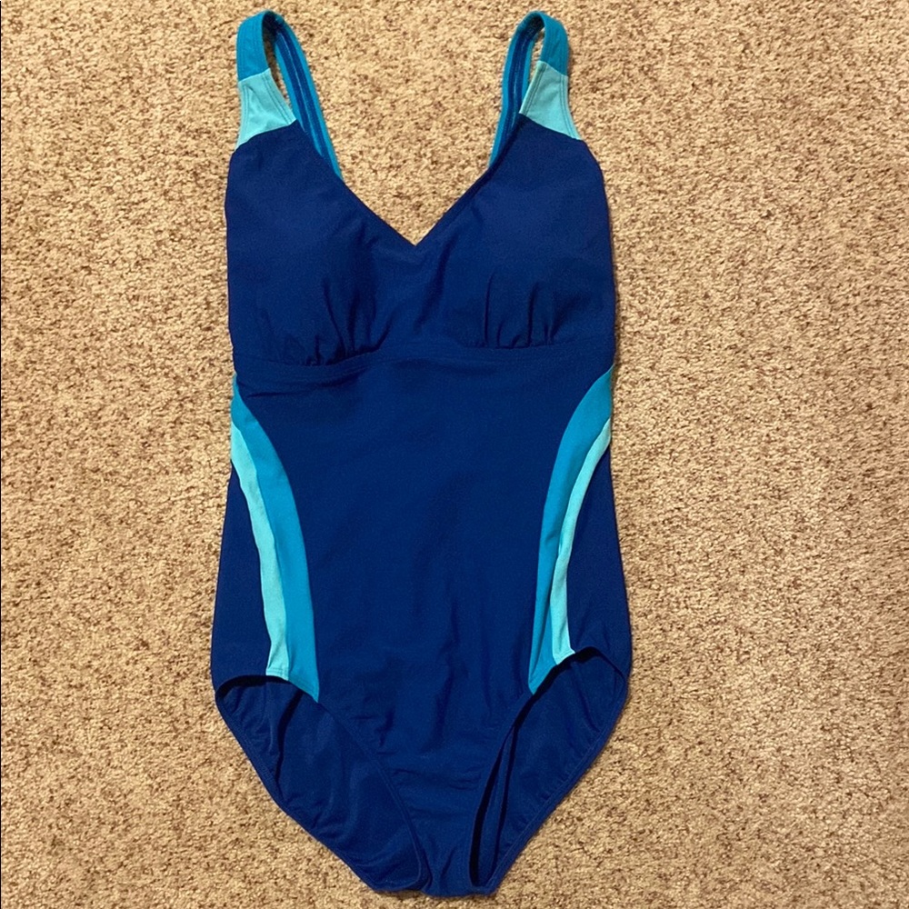 Lands' End Blue One Piece Swimsuit
